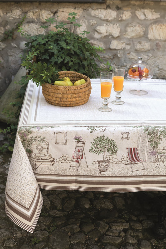 PROVENCE French Provence Jacquard Woven Tapestry Tablecloths - Elegant Rectangle Tablecloth - Square Table Topper Couch Throw - French Home Decor