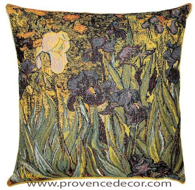 The IRISES Tapestry Cushion is a replica of Van Gogh's famous artwork in Tapestry. The details are exquisite, looks like a real painting!​
These gorgeous Jacquard Tapestry Throw Pillow Cases are the authentic GOBELIN Tapestry woven with 100% high quality cotton, lined with a soft beige velvet backing and close with a zipper.
Size: 18" X 18"