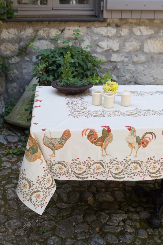 ROOSTER RUSTIC French Provence Jacquard Woven Tapestry Tablecloths - Elegant Rectangle Tablecloth - Square Table Topper Couch Throw - French Home Decor