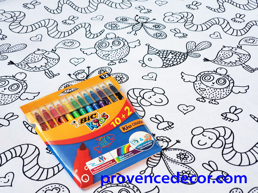 COOL ANIMALS COLOR AND WASH TABLE CLOTH - Washable Coloring Kids Party Table Cover - Animal Lovers, Children, Girls and Boys Entertaining Decorative Party Table Decor Gifts