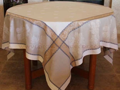 GRAPE LINEN Jacquard Woven Cotton French Square Table Throw - Wine Country Party Table Decor - Elegant Wine Lovers Grapes Decorative Tablecloths - French Country Home Decor Gifts