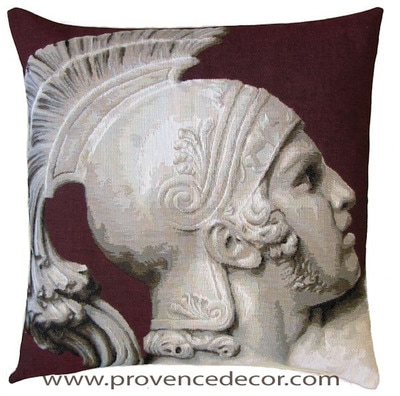 The FALL OF ACHILLES Tapestry Cushion Cover is a Gobelin Tapestry Art Design. The details are exquisite. These gorgeous Jacquard Tapestry Throw Pillow Cases are the authentic GOBELIN Tapestry woven with 100% high quality cotton, lined with a light beige cotton backing and close with a zipper. Size: 18" X 18"