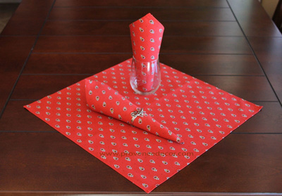 AVIGNON RED WHITE French Decorative Napkin Set - High Quality Absorbent Soft Printed Cotton - French Country Marat Avignon Design - Table Home Decor Gifts