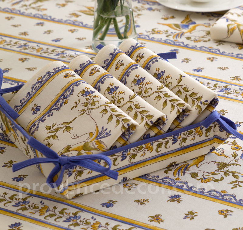 French cotton napkins, absorbent soft cotton napkins set, decorative napkin, Tissus Toselli French fabrics