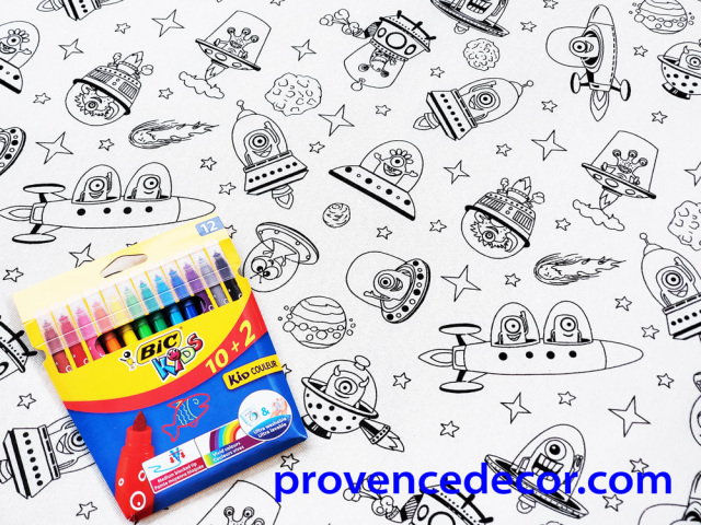 Provence Decor Interactive Educational Coloring Washable Reusable Table  cloth Gift for kids, toddlers, girls, boys - family parties, birthday,  school events