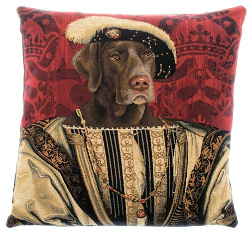 Hunting Dogs French 19x19" Tapestry Cushion by Alexandre-Fran??‚Â§ois Desportes 