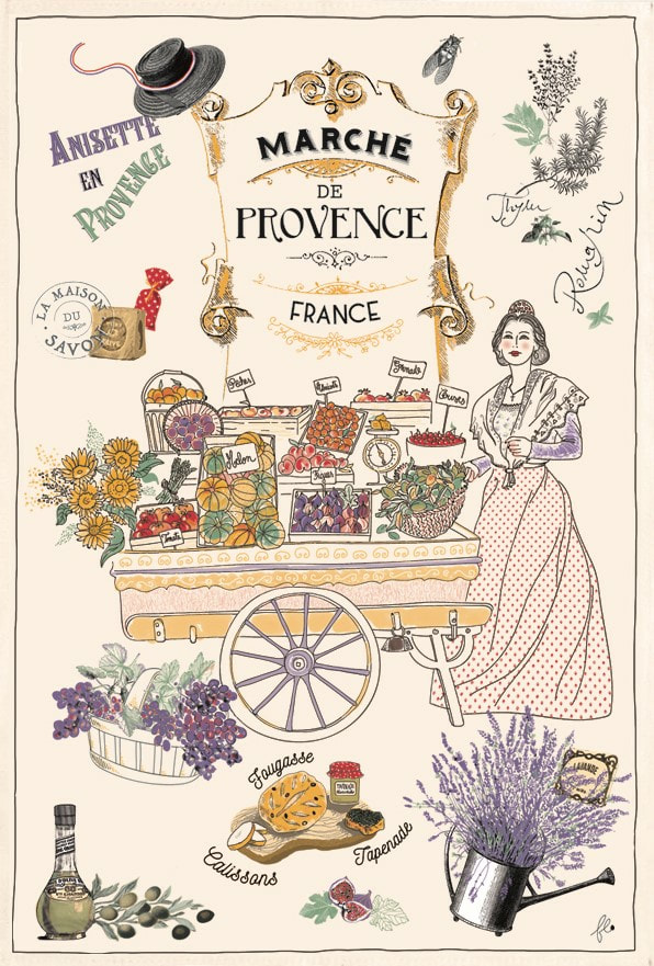 High quality French Provence Cotton Embroidered Dish towels