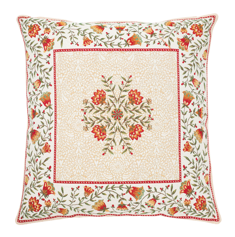 AMORE RUST RED Jacquard Tapestry Reversible Throw Pillow Case - French Country Lovers Design Cushion Cover - Elegant Decorative Throw Pillows Home Decoration Gifts