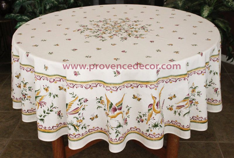 MOUSTIER BURGUNDY Acrylic Cotton Coated French Tablecloths - French Oilcloth Indoor Outdoor Table Decor - Water Stain Resistant Wipe Off Laminated Round Rectangle Tablecloth - French Country Provence Home Decor Gifts