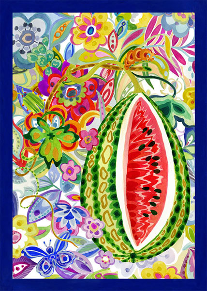 LOVE WATERMELON European Linen Dishtowels - Exclusive Designs Tea Towels - Elegant 100% Linen Watermelon Kitchen Towels - Fruits Vegetables Lovers Dish Towels - Kitchen Hand Towels Home Decor Gifts