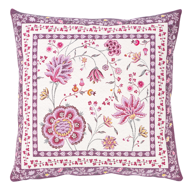 PERSE LILAC Jacquard Tapestry Reversible Throw Pillow Cases - French Country Lovers Flowers Design Cushion Covers - Elegant Decorative Throw Pillows Home Decoration Gifts