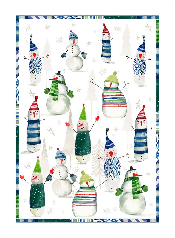 SNOWPOP BLUE Linen Kitchen Towels - Exclusive Designs Tea Towels - 100% Linen Dishtowels - Elegant Holidays Dish Towels - Christmas Kitchen Hand Towels - XMAS House Decoration Gifts