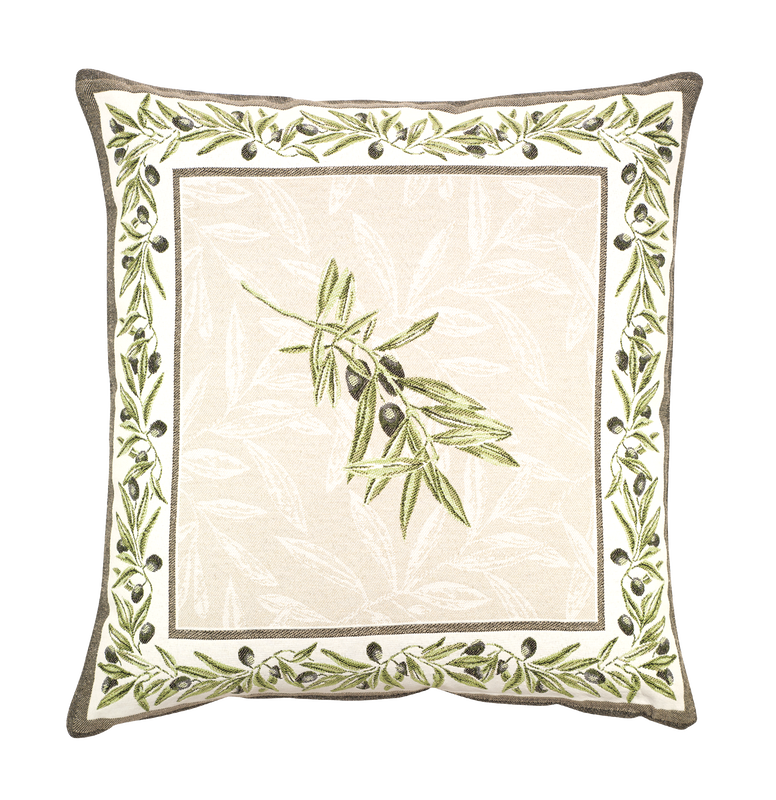 OLIVES GREEN Jacquard Tapestry Reversible Throw Pillow Cases - French Country Farmhouse Olives Design Cushion Covers - Elegant Decorative Throw Pillows Home Decoration Gifts