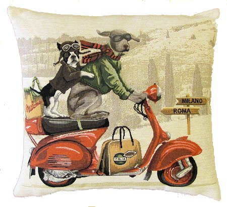 Nj27a Linen Blend UK English Flag Bulldog Dog Cushion Cover/Pillow Case 16"-18" 