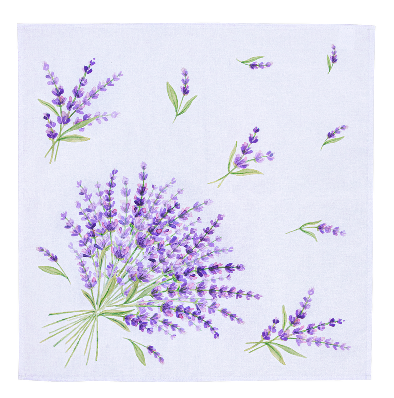 RIEZ LAVENDER LILAC French Decorative Napkin Set - High Quality Absorbent Soft Printed Cotton - French Home Decoration Gifts