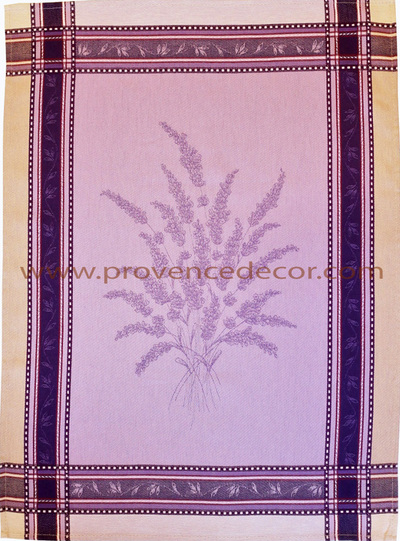 LAVENDER PURPLE Jacquard Woven French Provence Dishtowels - Exclusive Designs Kitchen Towels - Elegant 100% Cotton Tea Towels - Kitchen BBQ Area Hand Towels - Home Decor Gifts