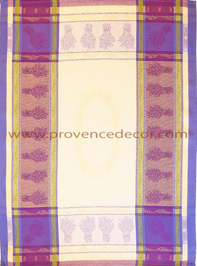 LAVANDINE Jacquard Woven French Provence Dishtowels - Exclusive Designs Kitchen Towels - Elegant 100% Cotton Tea Towels - Kitchen BBQ Area Hand Towels - Home Decor Gifts