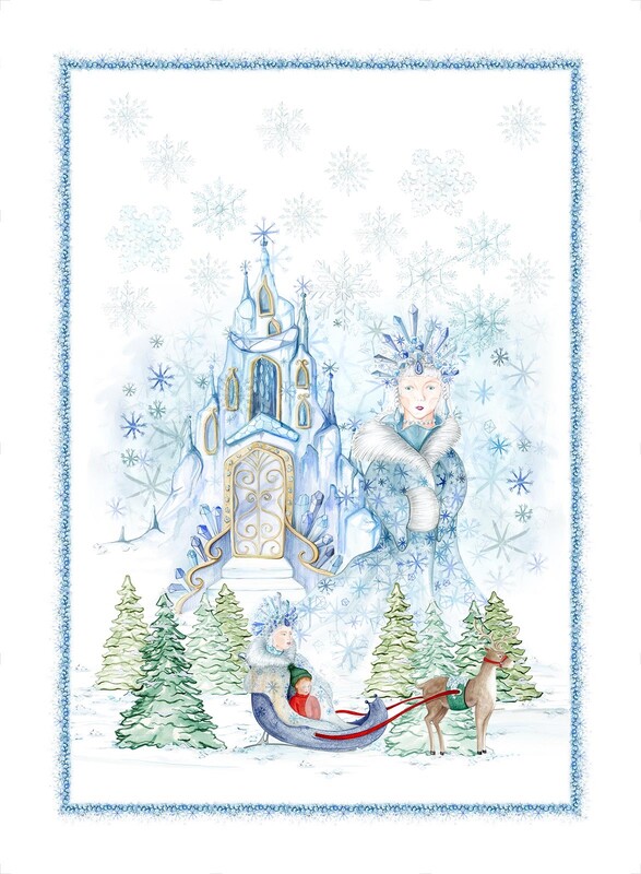 ENCHANTED CHRISTMAS BLUE Linen Kitchen Towels - Exclusive Designs Tea Towels - 100% Linen Dishtowels - Elegant Holidays Dish Towels - Christmas Kitchen Hand Towels Home Decoration Gifts