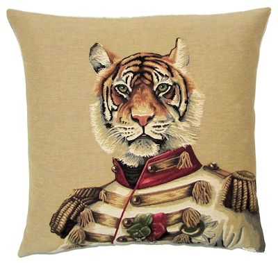 Academyus Tiger Dog Animal Oil Painting Style Cushion Cover Decorative Throw Pillow Case 9#