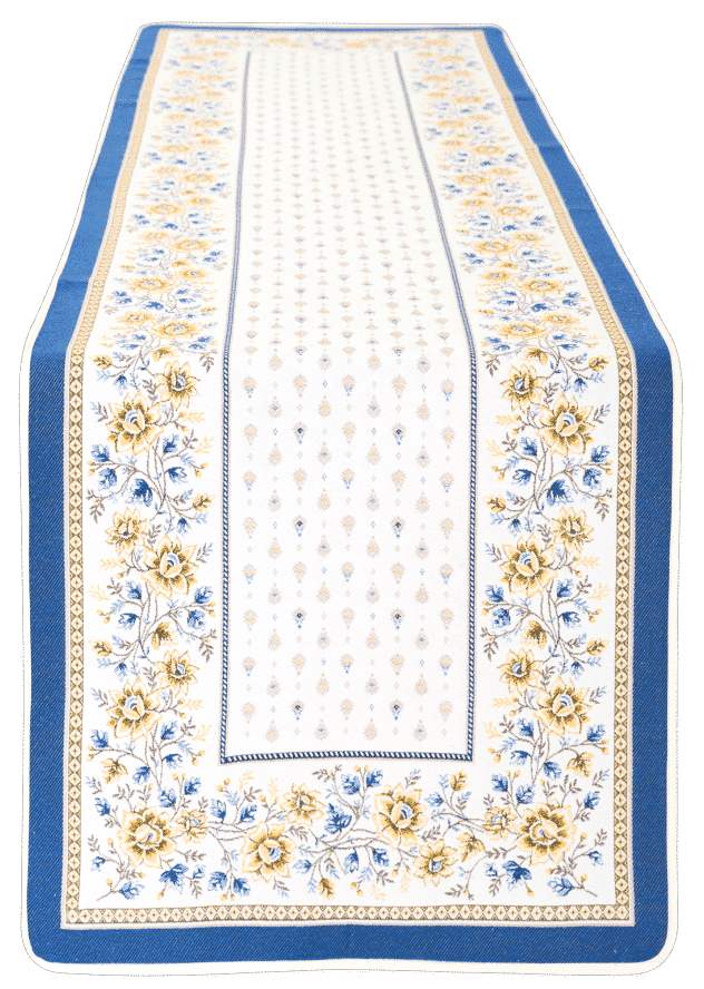 PROVENCE WILDFLOWERS French Jacquard Tapestry Table Runner - French Garden Flowers Table Accent - Table Decor Home Accessories Gifts