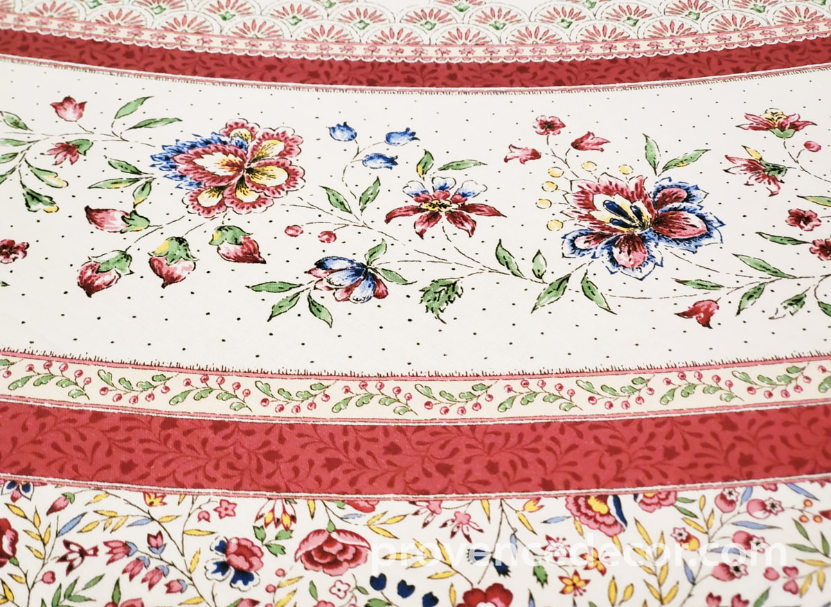 MELANIE BORDEAUX Acrylic Cotton Coated Tablecloths - French Oilcloth ...