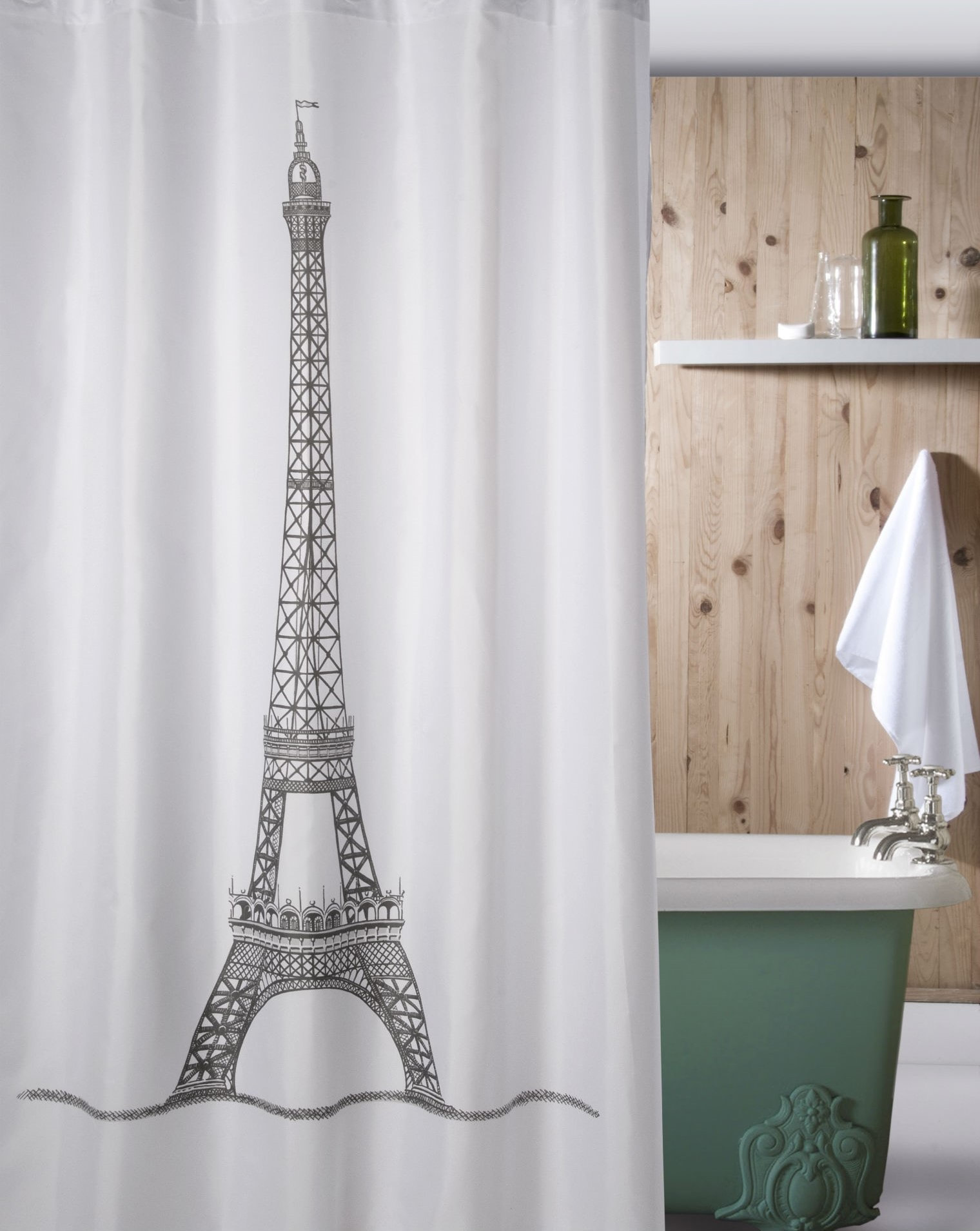 Paris Eiffel Tower Shower Curtain, Eiffel Tower Bathroom Decor